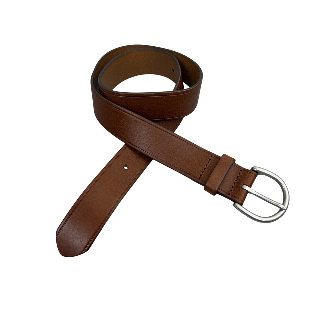 Madewell Belt Womens XS Brown Leather B3052 Italian Leather Silver Tone Buckle